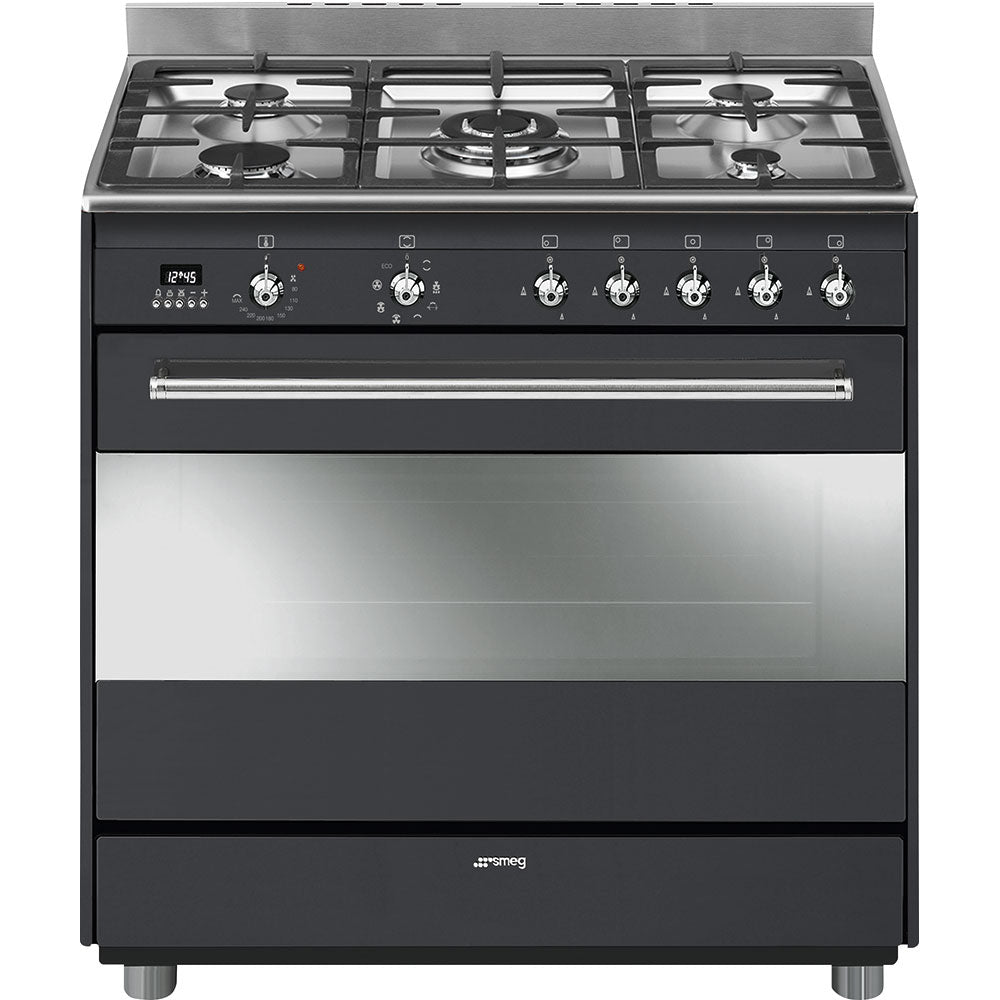 SMEG 90CM GAS ELECTRIC COOKER 5 BURNER STAINLESS STEEL - SSA91MAA9