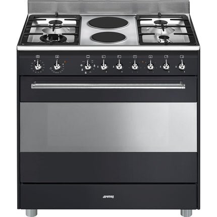 SMEG GAS 90CM ANTHRACITE GAS ELECTRIC COOKER - SSA92MAA9