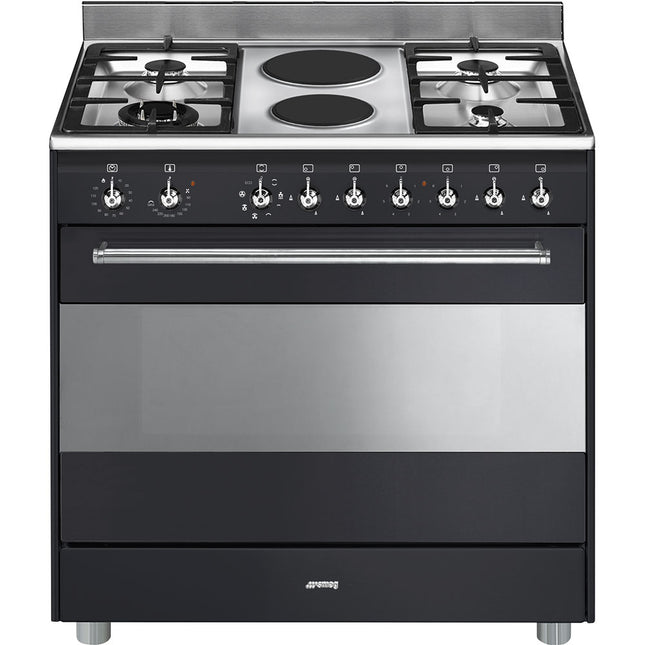 SMEG GAS 90CM ANTHRACITE GAS ELECTRIC COOKER - SSA92MAA9