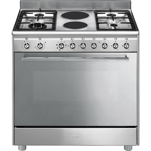 SMEG 90CM STAINLESS STEEL GAS ELECTRIC COOKER - SSA92MAX9