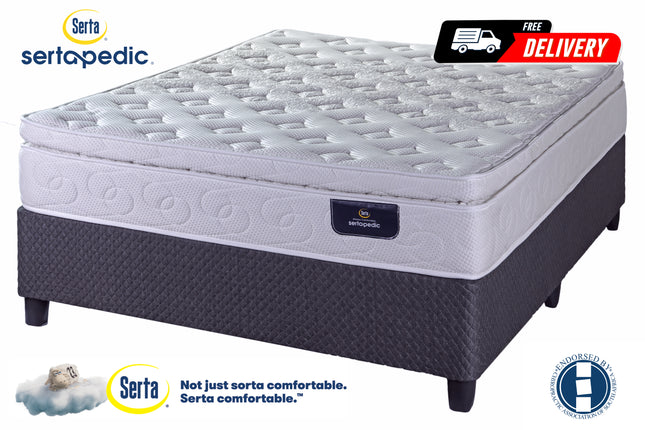SERTA SERTAPEDIC HAMPSHIRE PILLOW TOP FLIP FREE BASE SET