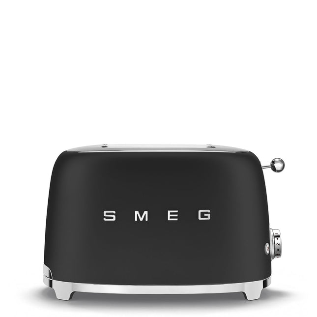 SMEG 2 SLICE MATT BLACK RETRO TOASTER - TSF01BLSA