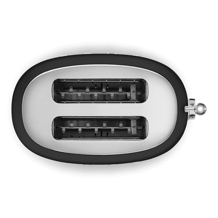 SMEG 2 SLICE MATT BLACK RETRO TOASTER - TSF01BLSA