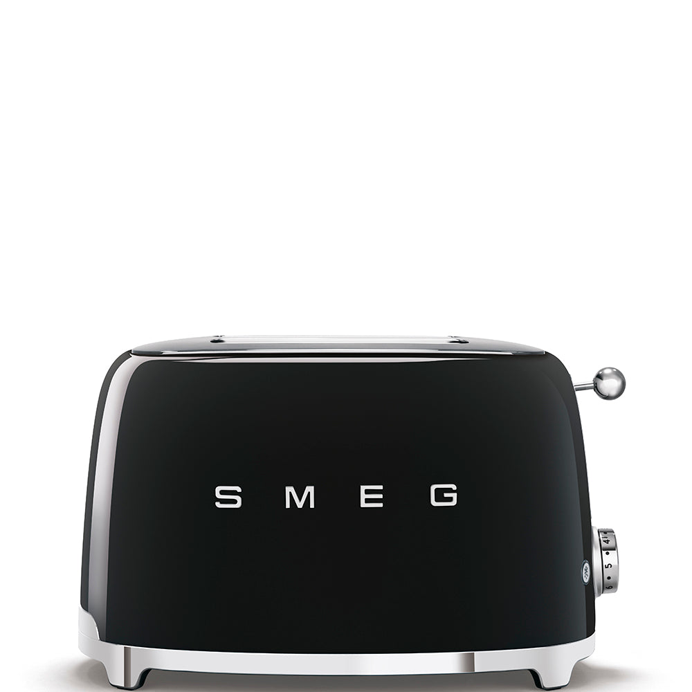 SMEG ブラック トースター 2スロット Smeg TSF01BLMSA 50'S Retro Style 2 Slice Toaster - Matte Black