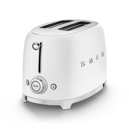 SMEG 2 SLICE MATT WHITE RETRO TOASTER - TSF01WHMEU
