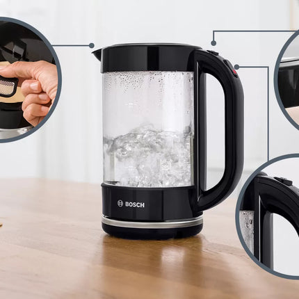 BOSCH CORDLESS GLASS KETTLE 1.7L - TWK70B03