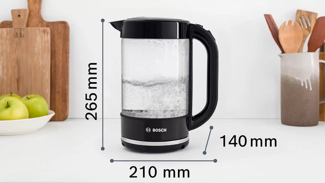 BOSCH CORDLESS GLASS KETTLE 1.7L - TWK70B03