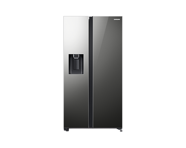 SAMSUNG 617L SIDE BY SIDE FRIDGE NON PLUMBED MIRROR BLACK - RS64R53112A