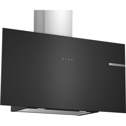 BOSCH 90CM WALL MOUNTED EXTRACTOR BLACK WITH GLASS CANOPY SERIES 4 - DWF95AJ60T