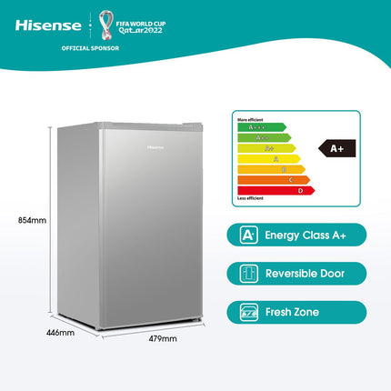 HISENSE 92L SILVER BAR FRIDGE - H120RTS