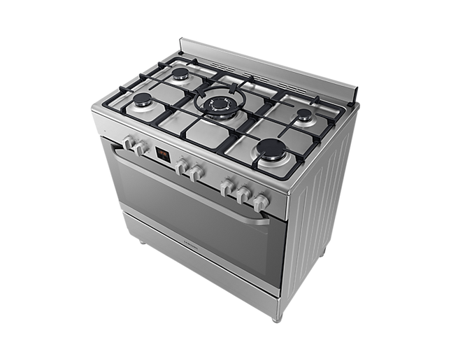 SAMSUNG 90CM 95L 5 GAS BURNER WITH TRIPLE FLAME WOK - NY90T5010SS