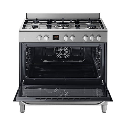 SAMSUNG 90CM 95L 5 GAS BURNER WITH TRIPLE FLAME WOK - NY90T5010SS