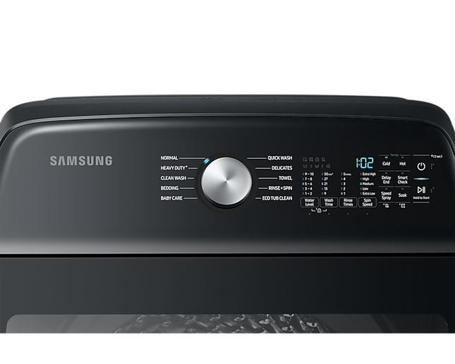 SAMSUNG 24KG TOP LOADER WITH BUBBLESTORM BLACK CAVIAR - WA24A8370GV